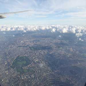 London from a plane